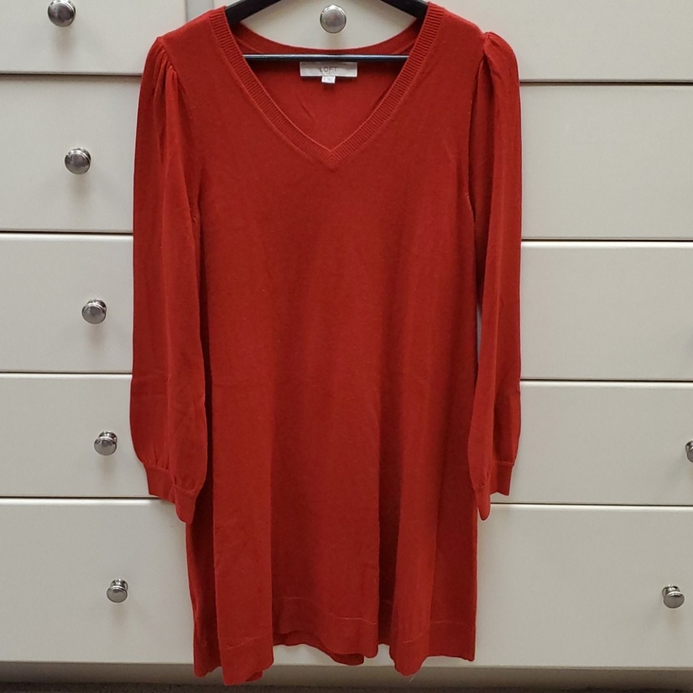 Loft red sweater dress